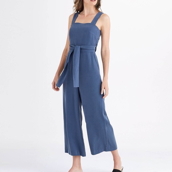 VETTA Pants & Jumpsuits Vetta The Apron Jumpsuit Tie Back Wide Leg